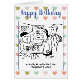 Cartão Garçonete em Pub Says A refeição realmente foi de