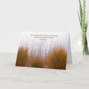 Cartão Garden Grasses on a Foggy Winter Day
