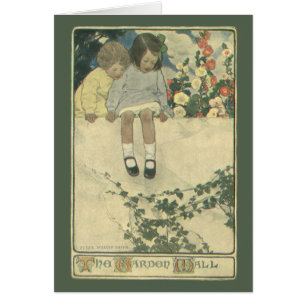 Cartão Garden Wall Jessie Willcox Smith, Crianças Vintage