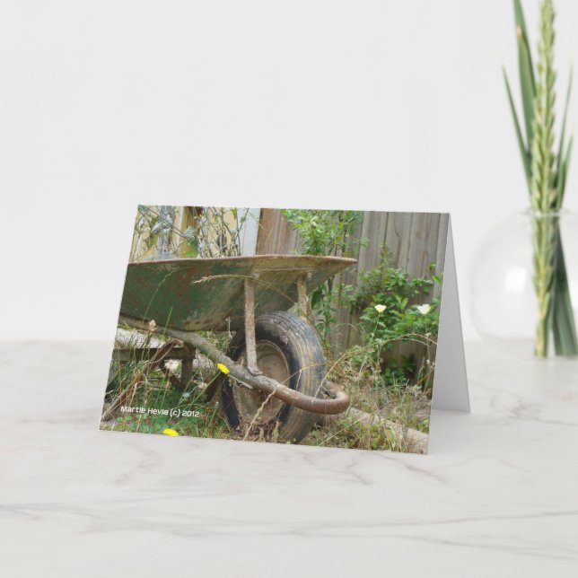 Cartão Garden Wheelbarrow (Frente)