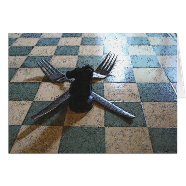 Cartão Garfo na estrada (Frente horizontal)