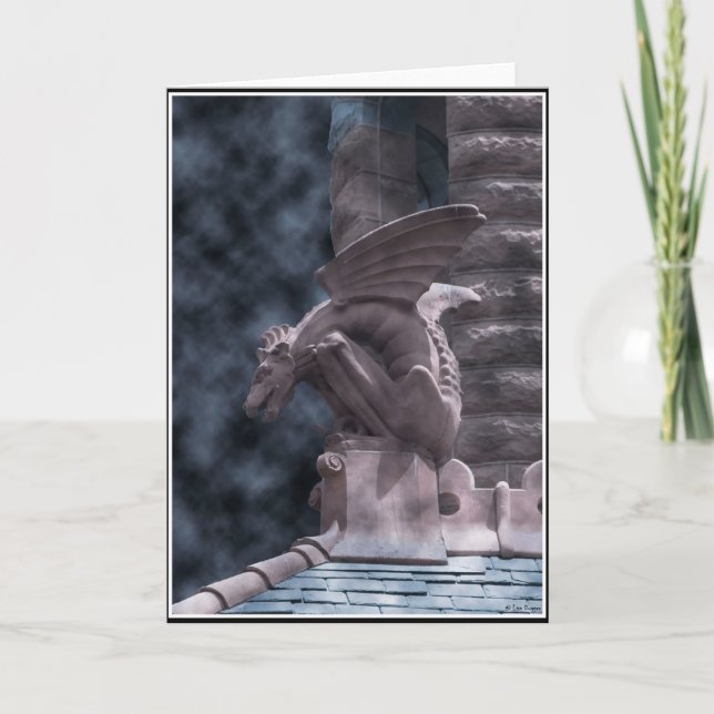 Cartão Gárgula do Dia das Bruxas (Frente)