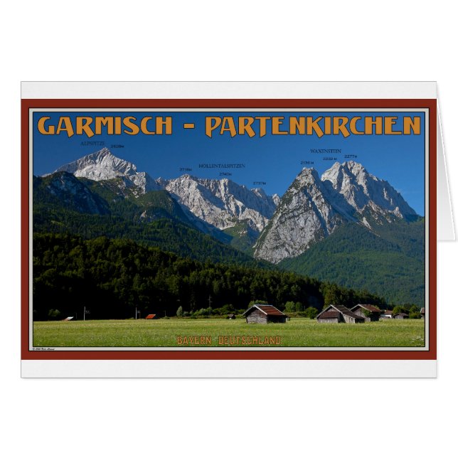 Cartão Garmisch - O Zugspitze e o Alpspitze (Frente Horizontal)