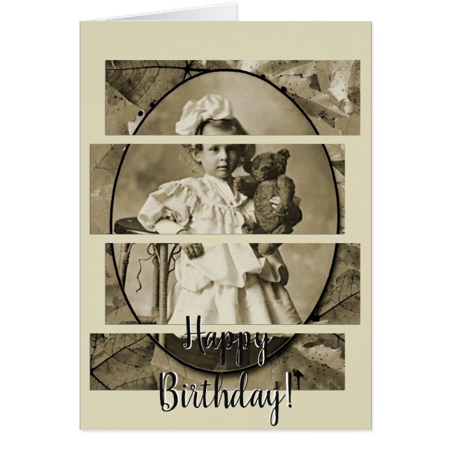 CARTÃO GAROTA ADORÁVEL COM PORTA DE URSO DE 1900 (Frente)