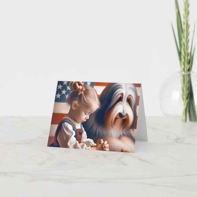 Cartão Garota Americana Rezando (Frente)