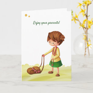 Cartão Garota Bonita com Joias Personalizadas Aniversário
