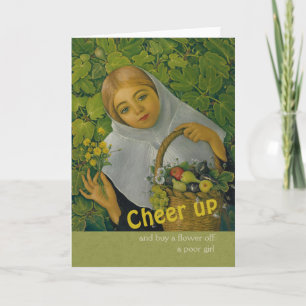 Cartão Garota com fruta e flores CC0858 Aniversário