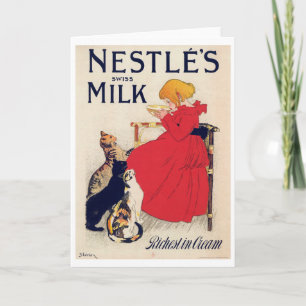 Cartão Garota com Gatos, Poster vintage, Alexandre Steinl