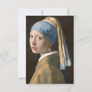 Cartão Garota com pérolas