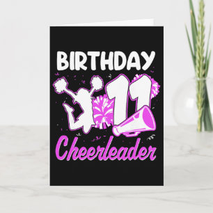 Cartão Garota de 11 anos de idade Cheerleader Aniversário