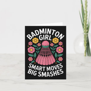 Cartão Garota de Badminton Peteca Badminton Engraçado