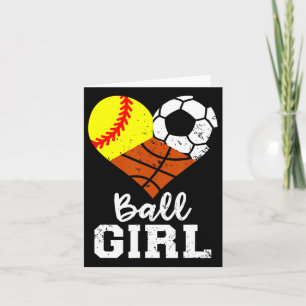 Cartão Garota de Bola Diversão de Sofball Garota de Basqu
