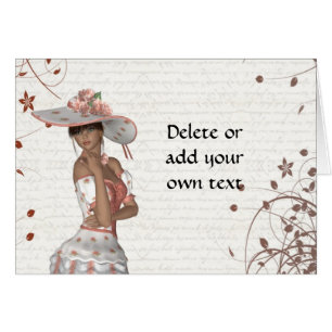Cartão Garota de chapéu de verão