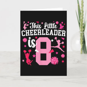 Cartão Garota de Cheerleading de 8 Anos de Idade Aniversá