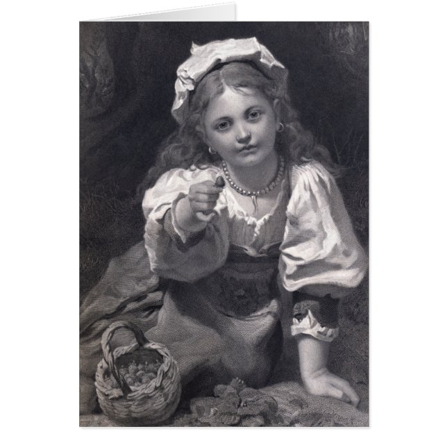 Cartão Garota de morango (Frente)