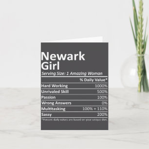 Cartão Garota de Newark Nj Nova Jersey Cidade Engraçada C