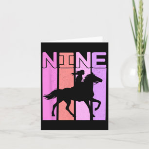 Cartão Garota do Cavalo 9º Aniversário com Horseback a An