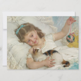 Cartão Garota Doce Brincando Com Seu Gato De Pet (Munier)