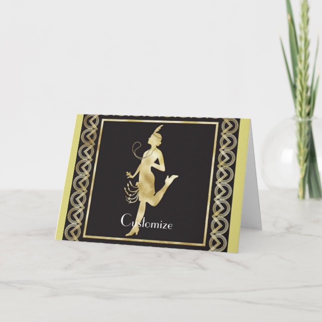 Cartão Garota Flapper de 1920 Thunder_Cove (Frente)