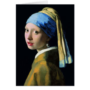 Cartão Garota Jan Vermeer Com Arte Barroca De Pérola