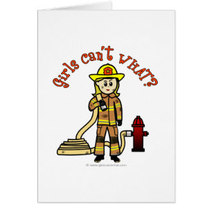 Cartão Garota Loira de Bombeiros