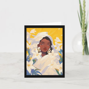 Cartão Garota Negra Floral de Jasmin