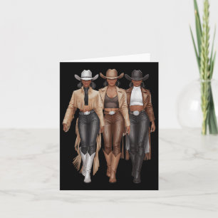 Cartão Garota Negra Ocidental Rodeo Melanin Cowgirl