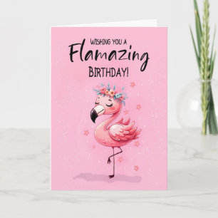 Cartão Garota No Aniversário Da Escola Fabuloso Flamingo