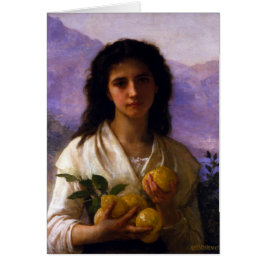 Cartão Garota Segurando Lemons William-Adolphe Bouguereau