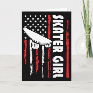 Cartão Garota Skatista Engraçada Skate Skate Dude Vinta