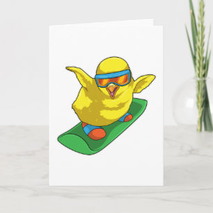Cartão Garota Snowboarder Snowboard