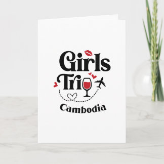 Cartão Garotas do Vinho Fofas Viagem Camboja Férias 