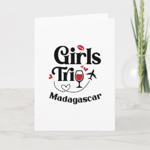 Cartão Garotas do Vinho Fofas Viagem Madagascar Férias
