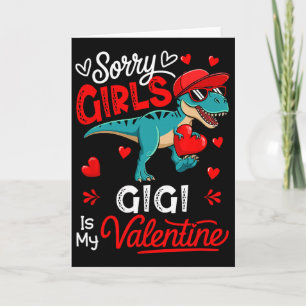Cartão Garotas Piada Engraçada Gigi é Meu Namorado T-rex 