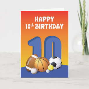 Cartão Garoto 10º Aniversário de Esportes