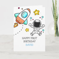 Garoto Astronauta de Primeiro Aniversário Foguete