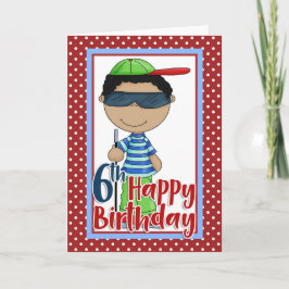 Cartão Garoto Cego - Feliz Aniversário de 6