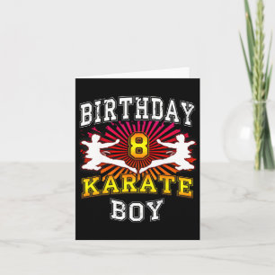 Cartão Garoto de Aniversário do 8º aniversário - Karate,