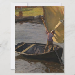 Cartão Garoto em veleiro no rio