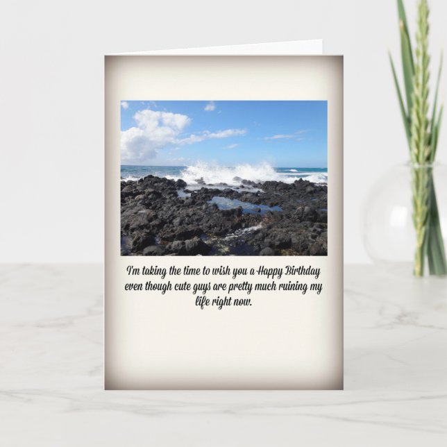 Cartão Garotos bonitos estão arruinando minha vida, mas f (Frente)