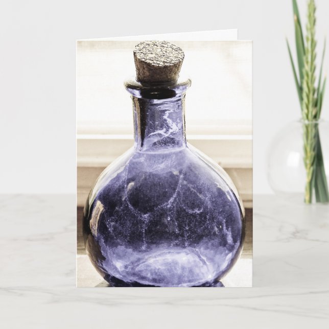 Cartão Garrafa Azul Envelhecida (Frente)