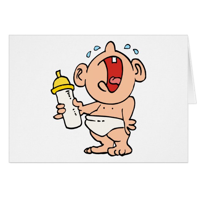 Cartão garrafa de bebê do grito (Frente Horizontal)