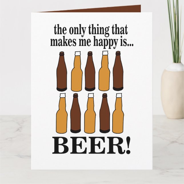 Cartão Garrafa de Cerveja Cerveja Divertida (Frente)