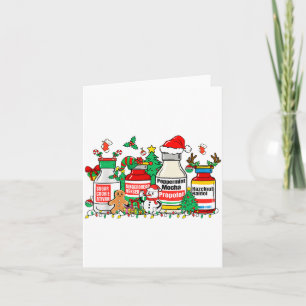 Cartão Garrafa de Medicamento de Natal Humor de Enfermeir