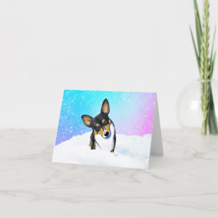 Cartão Garrafa de Neve Corgi