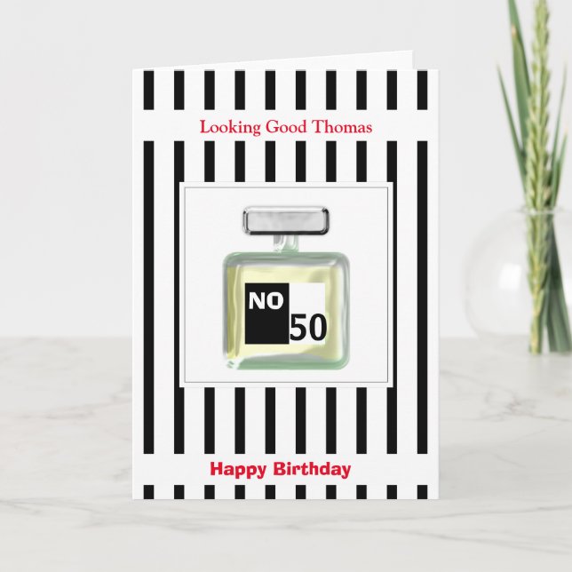 Cartão Garrafa de perfume da água de Colônia para os (Frente)