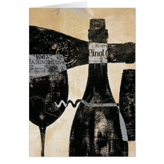 Cartão Garrafa de vinho e vidro (Frente)