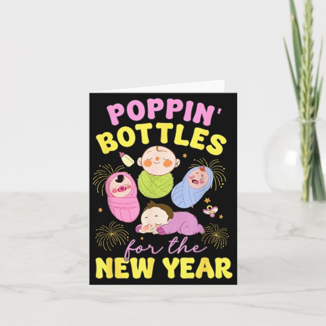 Cartão Garrafa Pn' Para O Ano Novo 2026 Enfermeira De Tra (Frente)