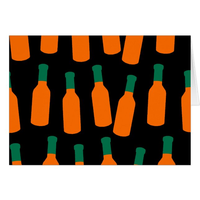 Cartão Garrafas de molho quente (Frente Horizontal)