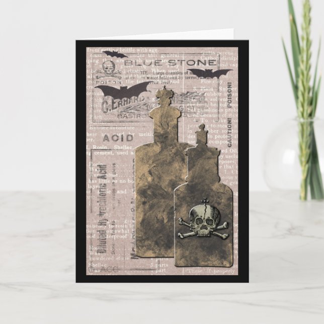 Cartão Garrafas de Rótulos Venenosos (Frente)